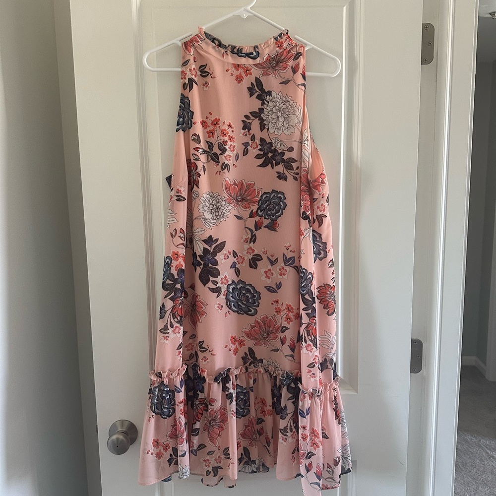 Vince Camuto Floral Pink Sleeveless Dress